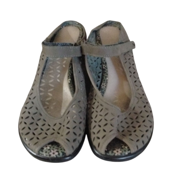 Jambu Army Green Suede Walking Mule Shoes Size 9.5 - Picture 3 of 11